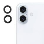 Per iPhone 16/16 Plus Cover per fotocamera posteriore Pellicola per obiettivo in vetro temperato 9H (nero)