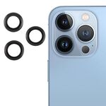 Per iPhone 13 Pro Max / 13 Pro Cover per fotocamera posteriore Pellicola per obiettivo in vetro temperato 9H (nero)
