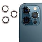 Per iPhone 12 Pro Max Cover per fotocamera posteriore Pellicola per obiettivo in vetro temperato 9H (argento)