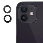 Per iPhone 12 Cover per fotocamera posteriore Pellicola per obiettivo in vetro temperato 9H (nero)
