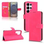 Per Samsung Galaxy S25 Ultra 5G Custodia in pelle magnetica con chiusura magnetica (rosso rosa)
