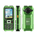 UNIWA M6000 Telefono con tastiera e altoparlante grande, 2,4 pollici, doppia torcia, 21 tasti, SOS, FM, 4 SIM, GSM, spina: spina USA (verde)