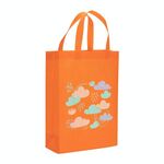 Borsa in tessuto non tessuto stampato con nuvole, stampa su richiesta, dimensioni: 35x25x10 cm (arancione)