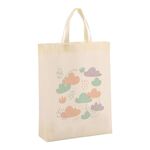Borsa in tessuto non tessuto stampato con nuvole, stampa su richiesta, dimensioni: 35x25x10 cm (beige)