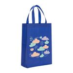 Borsa in tessuto non tessuto stampato con nuvole, stampa su richiesta, dimensioni: 41x35x12 cm (blu reale)
