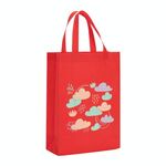 Borsa in tessuto non tessuto stampato con nuvole, stampa su richiesta, dimensioni: 41x35x12 cm (rosso)