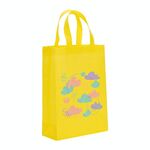 Borsa in tessuto non tessuto stampato con nuvole, stampa su richiesta, dimensioni: 41x35x12 cm (giallo)