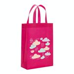 Borsa in tessuto non tessuto stampato con nuvole, stampa su richiesta, dimensioni: 41x35x12 cm (rosso rosa)