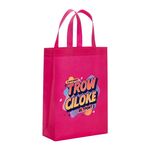 Borsa in tessuto non tessuto stampato con alfabeto arancione, stampa su richiesta, dimensioni: 35x25x10 cm (rosso rosa)