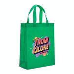 Borsa in tessuto non tessuto stampato con alfabeto arancione, stampa su richiesta, dimensioni: 38x30x10 cm (verde erba)