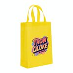 Borsa in tessuto non tessuto stampato con alfabeto arancione, stampa su richiesta, dimensioni: 38x30x10 cm (giallo)