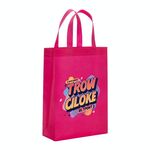 Borsa in tessuto non tessuto stampato con alfabeto arancione, stampa su richiesta, dimensioni: 38x30x10 cm (rosso rosa)