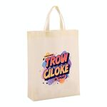 Borsa in tessuto non tessuto stampato con alfabeto arancione, stampa su richiesta, dimensioni: 38x30x10 cm (beige)