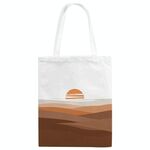 Borsa in tela stampata tramonto su richiesta, dimensioni: 25x20 cm (bianco)