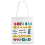 Borsa in tela stampata con pesce di fiume, stampa su richiesta, dimensioni: 25x20 cm (bianco)