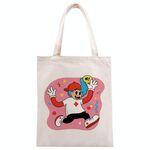 Borsa a mano in tela stampata con ragazzo rosa, stampa su richiesta, dimensioni: 25x20 cm (beige)