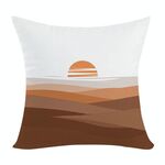 Federa per cuscino da divano stampata tramonto senza stampa centrale su richiesta, dimensioni: 35x35 cm (velluto color pesca)