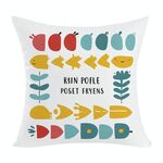 Federa per cuscino per divano stampata con pesce di fiume, senza stampa centrale su richiesta, dimensioni: 35x35 cm (peluche corto)