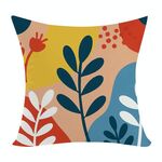 Federa per cuscino per divano stampata con rami colorati, senza stampa centrale su richiesta, dimensioni: 35x35 cm (velluto color pesca)