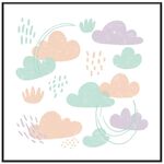 Dipinto decorativo Nuvole con cornice PS Stampa su richiesta, dimensioni: 20x20 cm