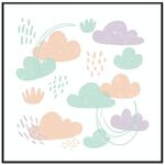 Dipinto decorativo Nuvole con cornice PS Stampa su richiesta, dimensioni: 30x30 cm