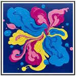 Dipinto decorativo a forma di farfalla con cornice PS, stampa su richiesta, dimensioni: 30x30 cm
