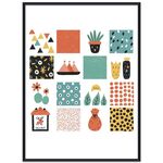 Quadro decorativo a griglia con cornice PS Stampa su richiesta, dimensioni: 15x20 cm