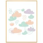 Dipinto decorativo Nuvole con cornice in lega di alluminio Stampa su richiesta, dimensioni: 15x20 cm