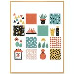 Quadro decorativo a griglia con cornice in lega di alluminio, stampa su richiesta, dimensioni: 15x20 cm