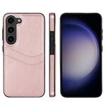 Per Samsung Galaxy S23 5G Custodia per telefono in pelle Litchi con slot per schede (oro rosa)