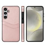 Per Samsung Galaxy S24 5G Custodia per telefono in pelle Litchi con slot per schede (oro rosa)