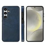 Per Samsung Galaxy S24+ 5G Custodia per telefono con slot per schede in pelle Litchi (blu)