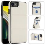 Per iPhone SE 2022 / SE 2020 / 7 / 8 Custodia per telefono in pelle con supporto a tre ante e slot per carte (bianco)