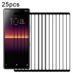 Per Sony Xperia 10 II 25 pezzi Pellicola in vetro temperato per schermo intero in alluminio ad alta stampa serigrafica