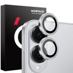 Per Samsung Galaxy S25 Edge 5G NORTHJO Pellicola protettiva per obiettivo della fotocamera CD con anello in metallo in vetro temperato (argento)