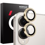 Per Samsung Galaxy S25 Edge 5G NORTHJO Pellicola protettiva per obiettivo della fotocamera CD con anello in metallo in vetro temperato (oro)