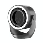 F158 Mini ventilatore da tavolo multi-velocità con telecomando temporizzato e ventilatore illuminato, stile: grigio plug-in