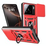 Per Xiaomi 15 Custodia per telefono con design scorrevole per fotocamera TPU Hybrid PC (rosso)