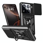 Per Xiaomi 15 Pro Custodia per fotocamera scorrevole Design TPU Hybrid PC Phone Case (Nero)