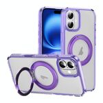 Per iPhone 16 Custodia per telefono con supporto MagSafe traslucido satinato con pulsante AI (viola)