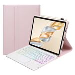 Per Honor Pad X9 Pro 11.5 AH28-AS Custodia per tablet in pelle con tastiera Bluetooth retroilluminata staccabile ultrasottile con touchpad (rosa bianco)