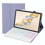 Per Honor Pad X9 Pro 11.5 AH28-AS Custodia per tablet in pelle con tastiera Bluetooth retroilluminata staccabile ultrasottile con touchpad (bianco lavanda)