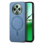 Per OPPO Reno12 F 5G Retro Magsafe Custodia per telefono con cover posteriore magnetica in PU (blu)