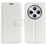 Custodia per telefono in pelle con supporto e flip orizzontale con texture Litchi per Xiaomi Redmi 14C 4G (bianca)