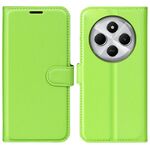 Custodia per telefono in pelle con texture Litchi e supporto per Xiaomi Redmi 14C 4G (verde)
