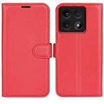 Per Xiaomi 14T Pro Custodia per telefono in pelle con texture Litchi orizzontale con supporto (rosso)