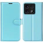 Custodia per telefono in pelle con texture Litchi per Xiaomi 14T Pro con supporto e flip orizzontale (blu)
