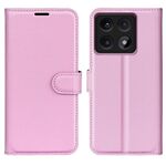 Custodia per telefono in pelle con texture Litchi per Xiaomi 14T Pro con supporto e flip orizzontale (rosa)