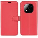 Custodia per telefono in pelle con texture Litchi e supporto per Xiaomi Redmi Note 14 Pro+ (rosso)
