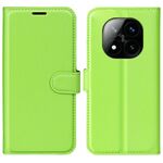 Custodia per telefono in pelle con texture Litchi e supporto per Xiaomi Redmi Note 14 Pro+ (verde)